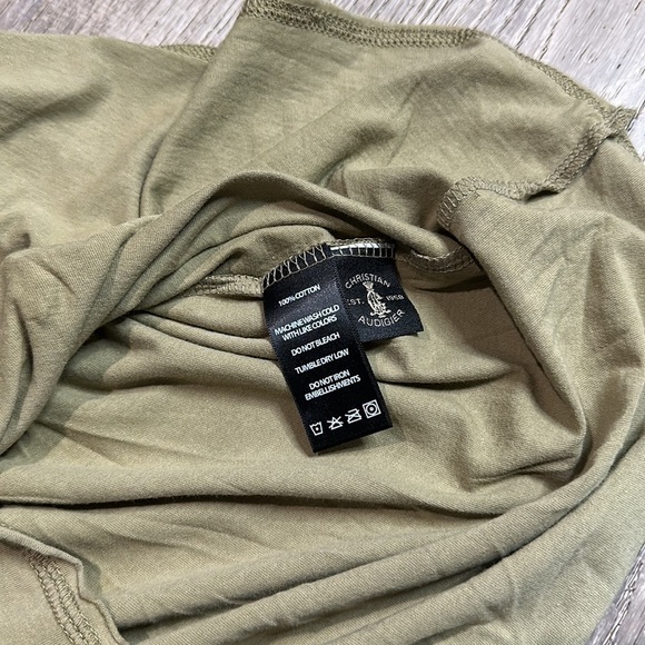 NEW CHRISTIAN AUDIGIER GRAPHIC PRINT LONG SLEEVE TEE IN OLIVE GREEN MEN’S XXL - Picture 10 of 10